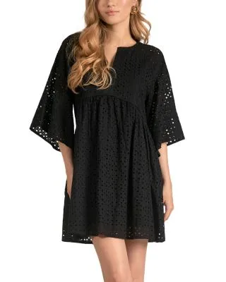 Mini Dress in Eyelet Design by Elan