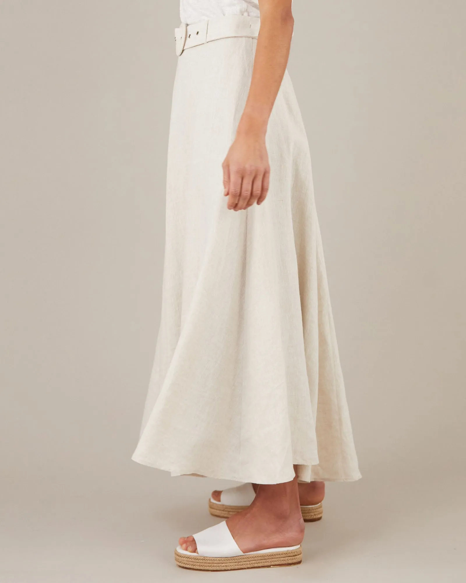 Natural Linen Maxi Skirt