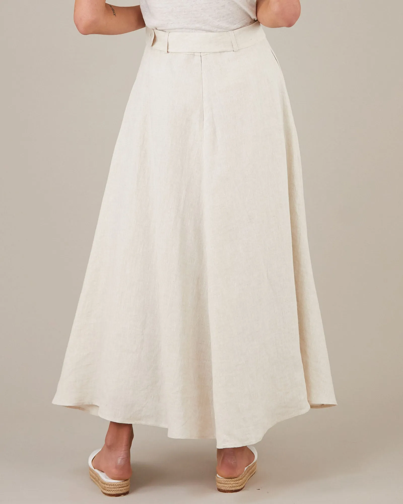 Natural Linen Maxi Skirt