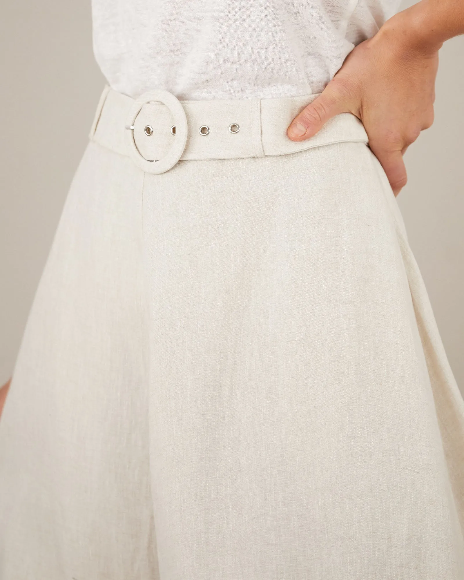 Natural Linen Maxi Skirt