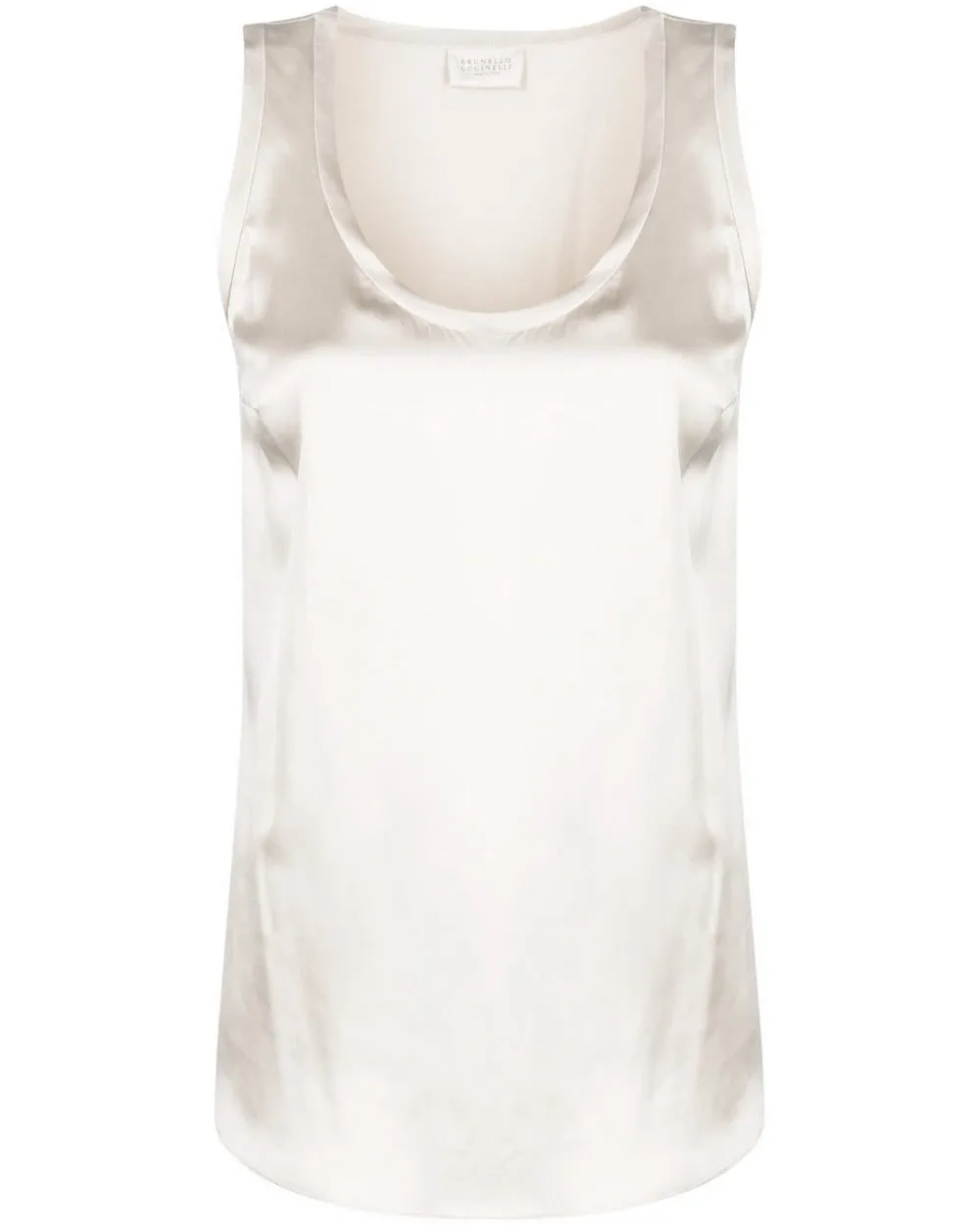 Scoop Neck Tank in Natural Silk