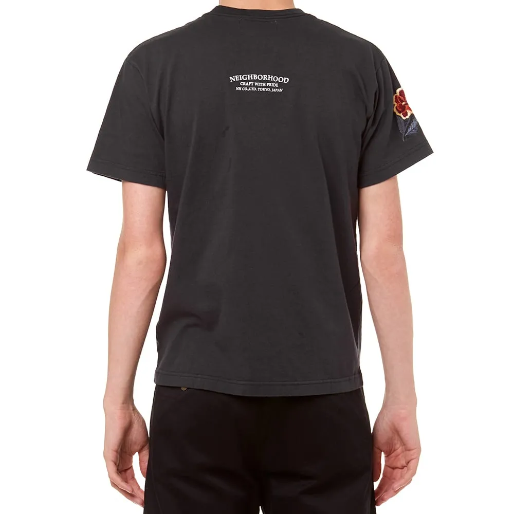 Neighborhood Embroidered Tee in Black