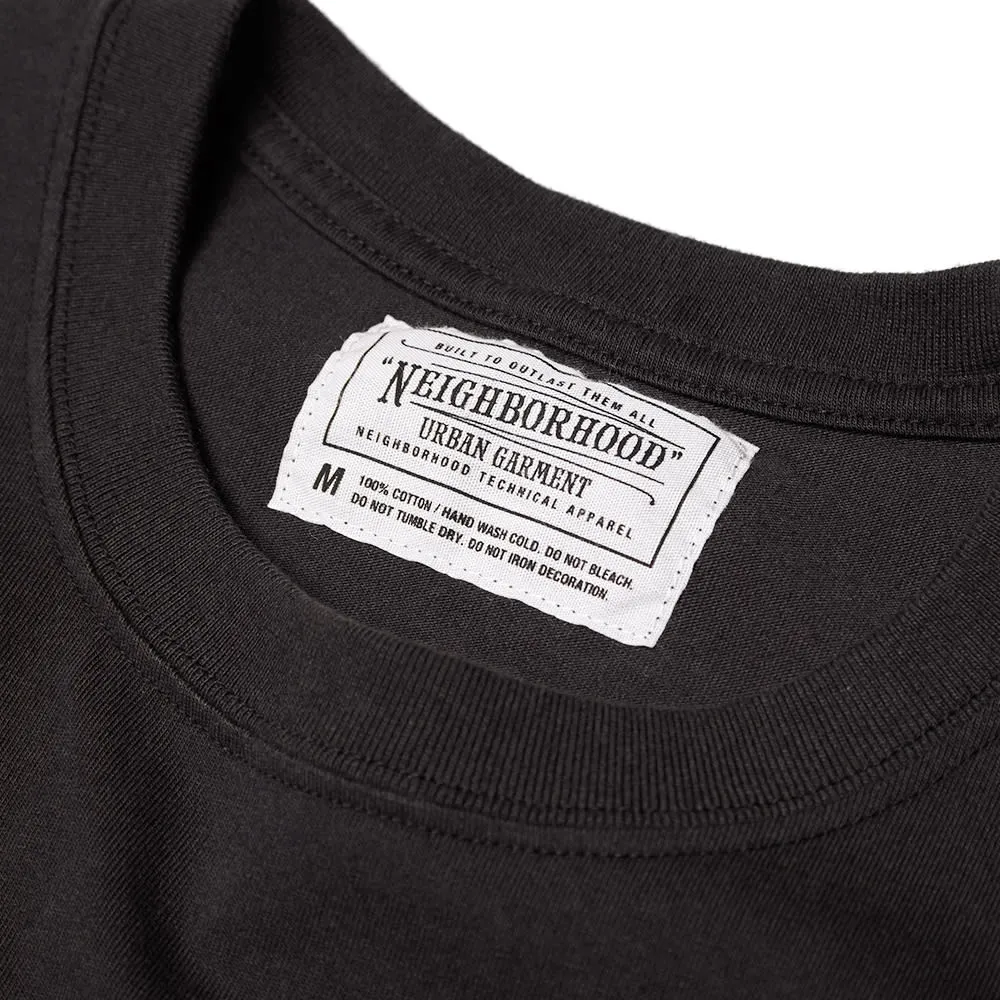 Neighborhood Embroidered Tee in Black