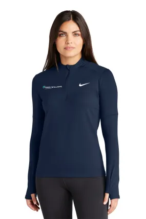 Nike Ladies Dri-FIT Quarter Zip, Top Navy [Fred Williams]