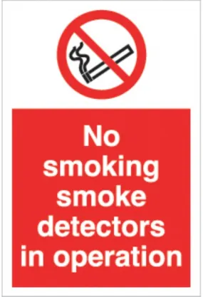 no smoking smoke detectors