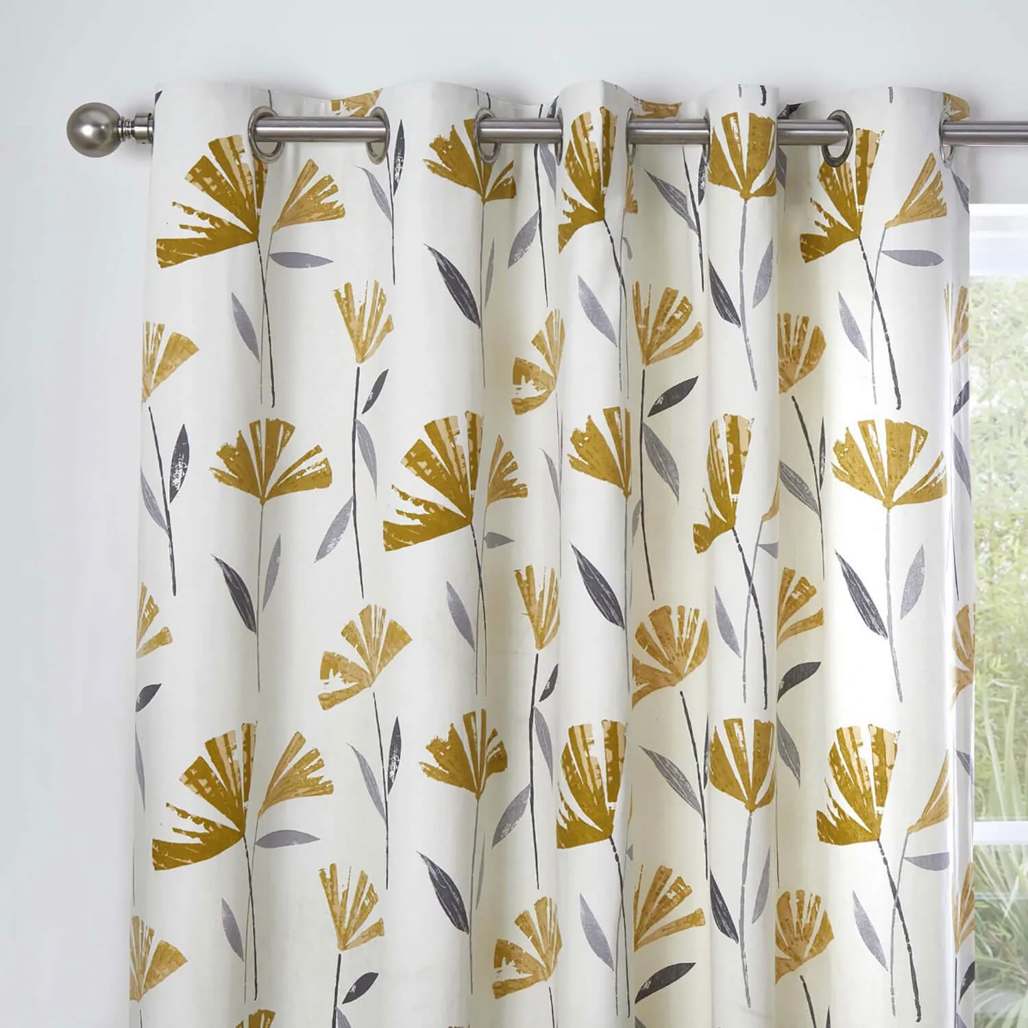 Ochre Dacey Eyelet Curtains