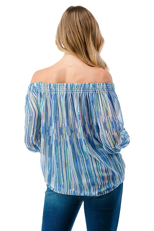 Alluring Off the Shoulder Ariella Top with Tie Front