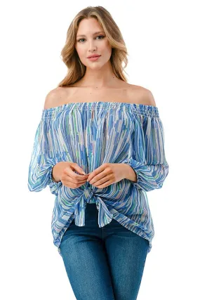 Alluring Off the Shoulder Ariella Top with Tie Front