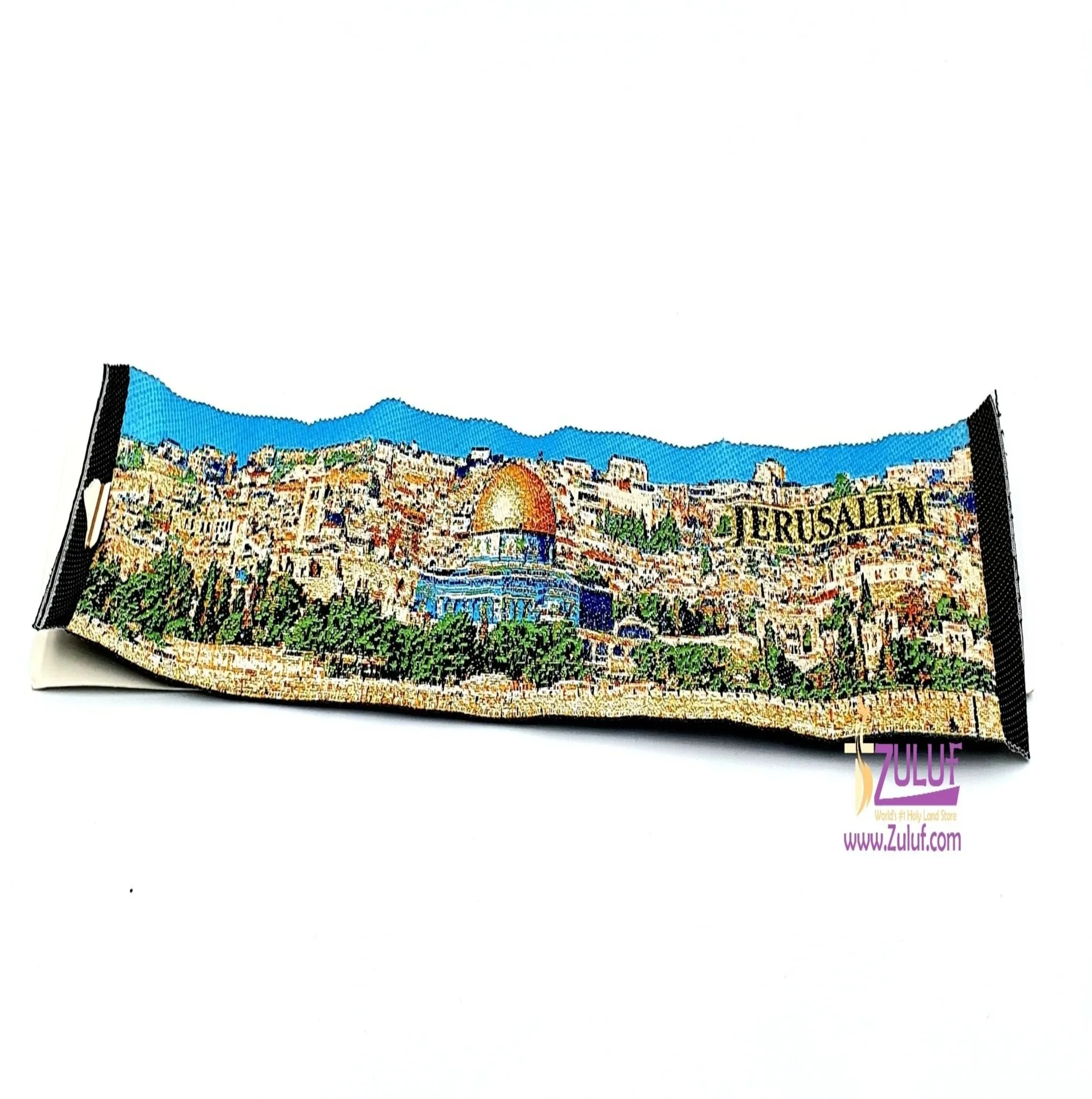 HLG223 Authentic Woven Oriental Carpet Bookmarks Jerusalem Walls City with Zuluf Certificate