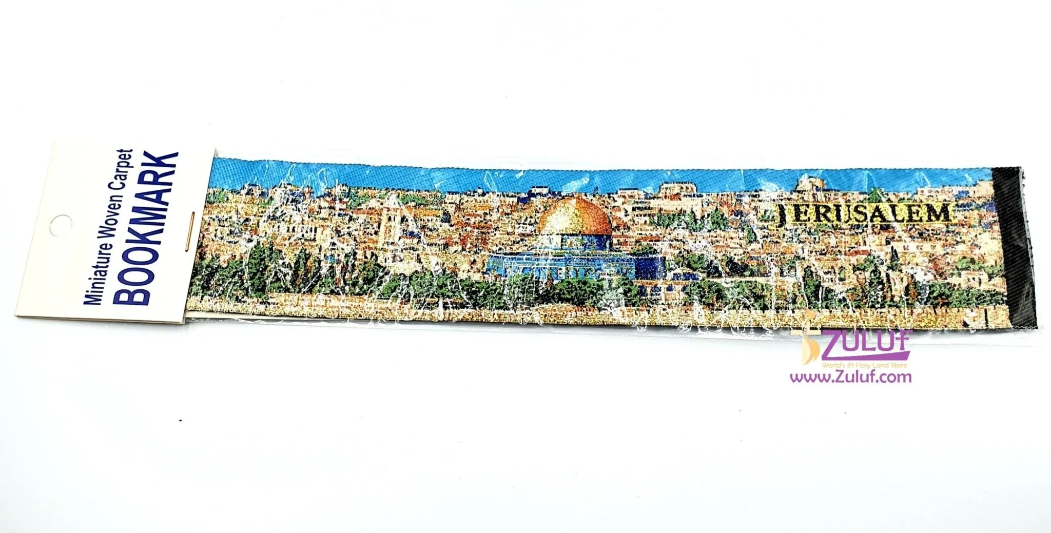 HLG223 Authentic Woven Oriental Carpet Bookmarks Jerusalem Walls City with Zuluf Certificate