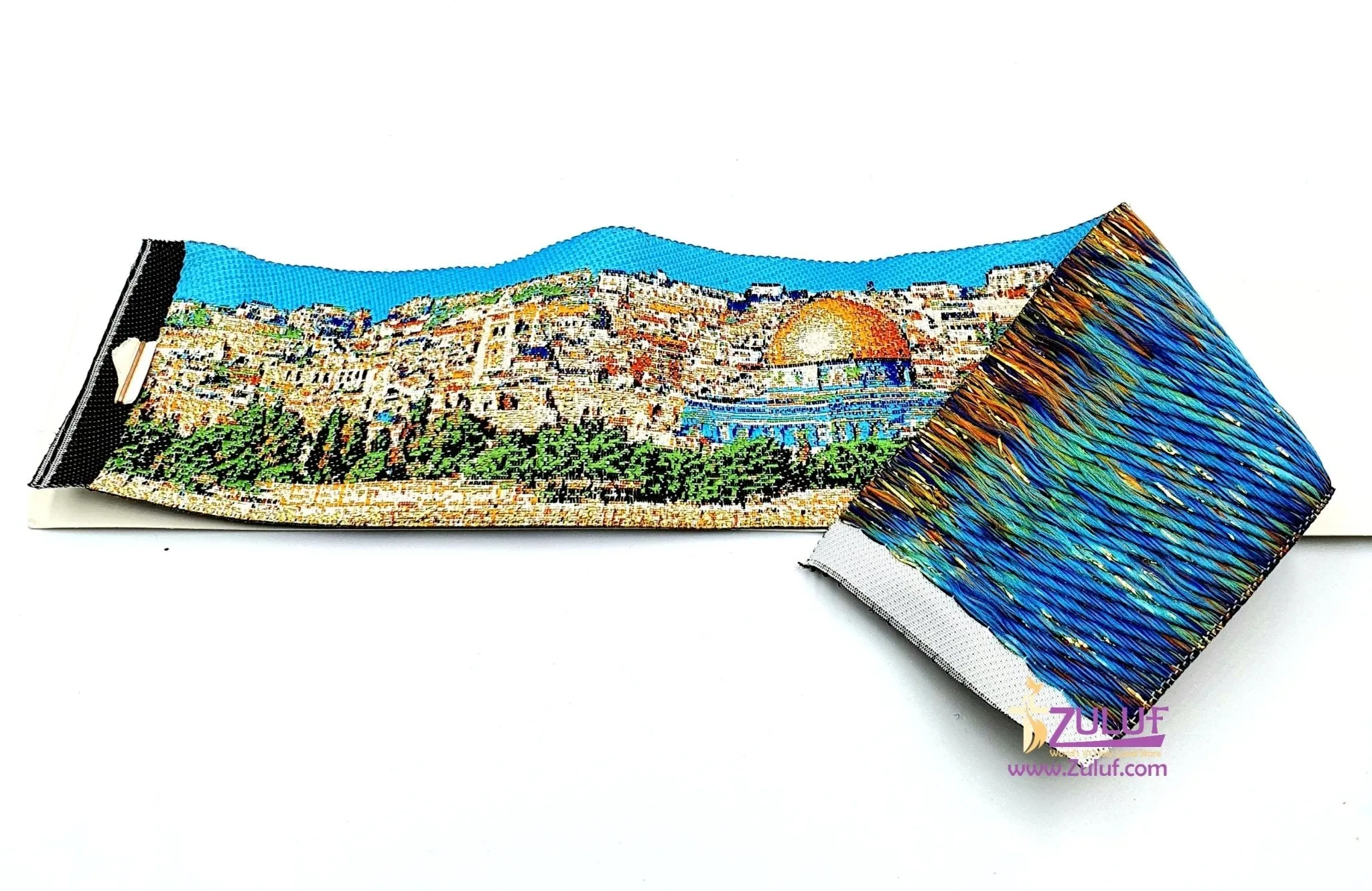 HLG223 Authentic Woven Oriental Carpet Bookmarks Jerusalem Walls City with Zuluf Certificate