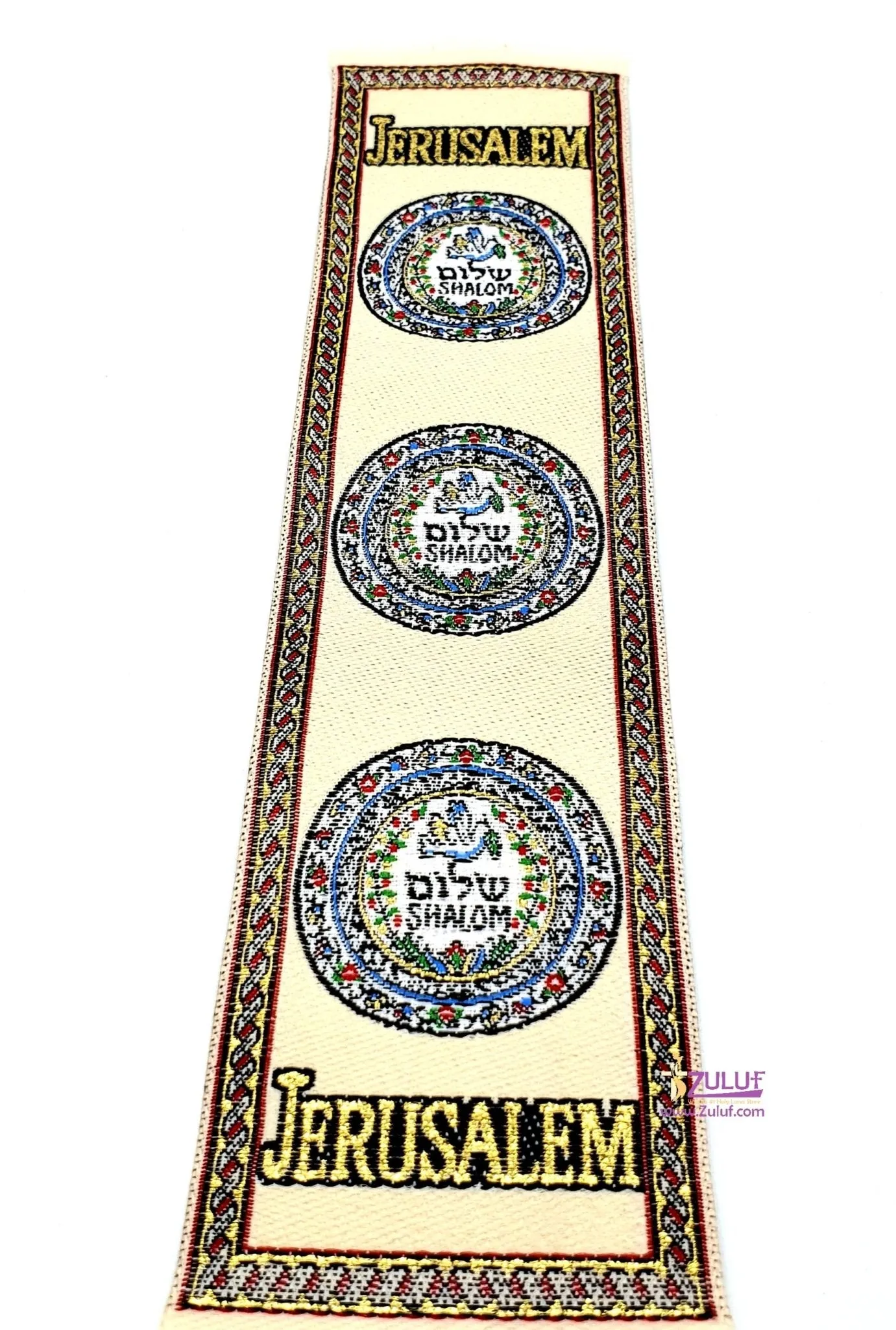 HLG223 Authentic Woven Oriental Carpet Bookmarks Jerusalem Walls City with Zuluf Certificate