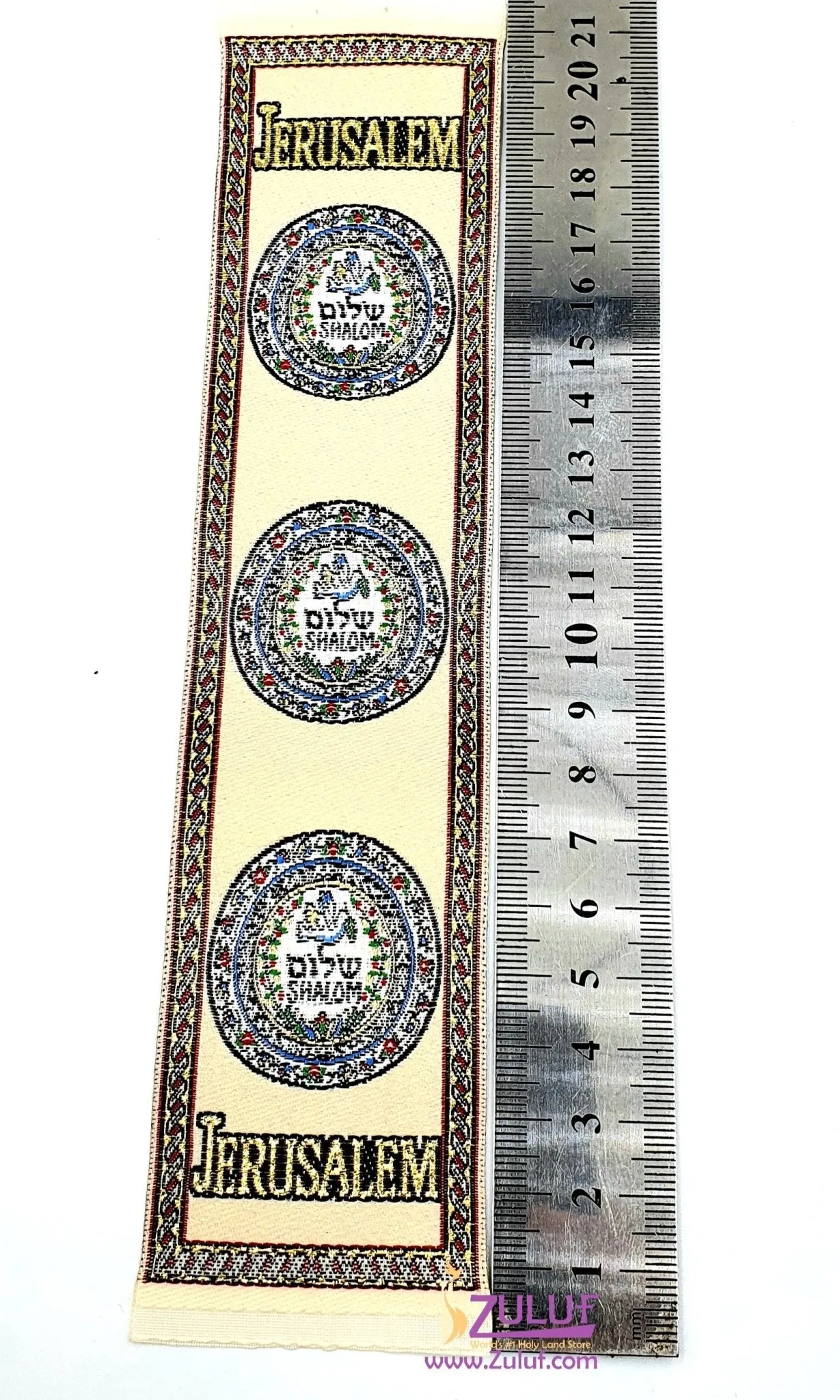 HLG223 Authentic Woven Oriental Carpet Bookmarks Jerusalem Walls City with Zuluf Certificate