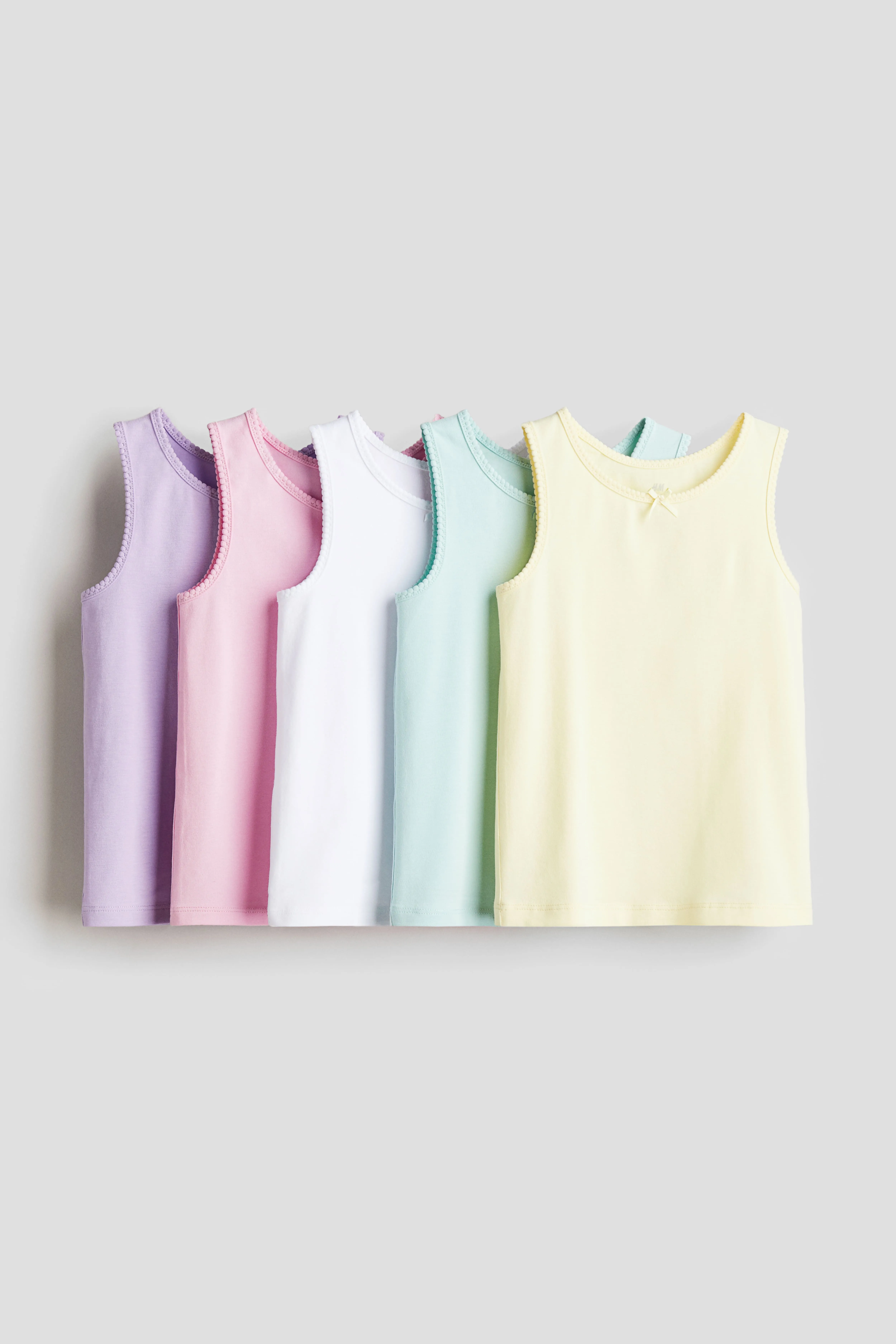 Pack of 5 Tanks with Scalloped Edges