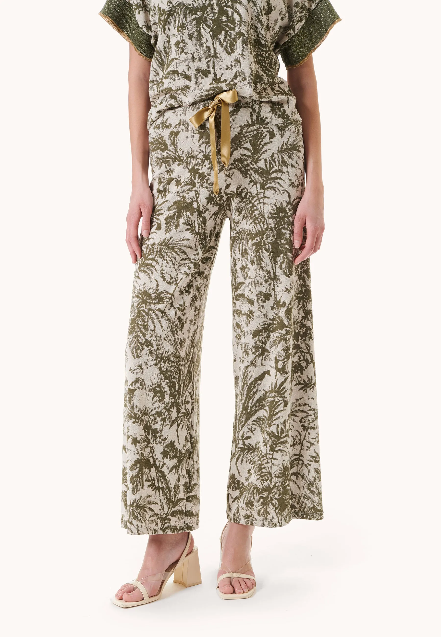 Drawstring Jacquard Pants