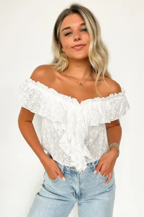 Passionate Eyelet Ruffle Top