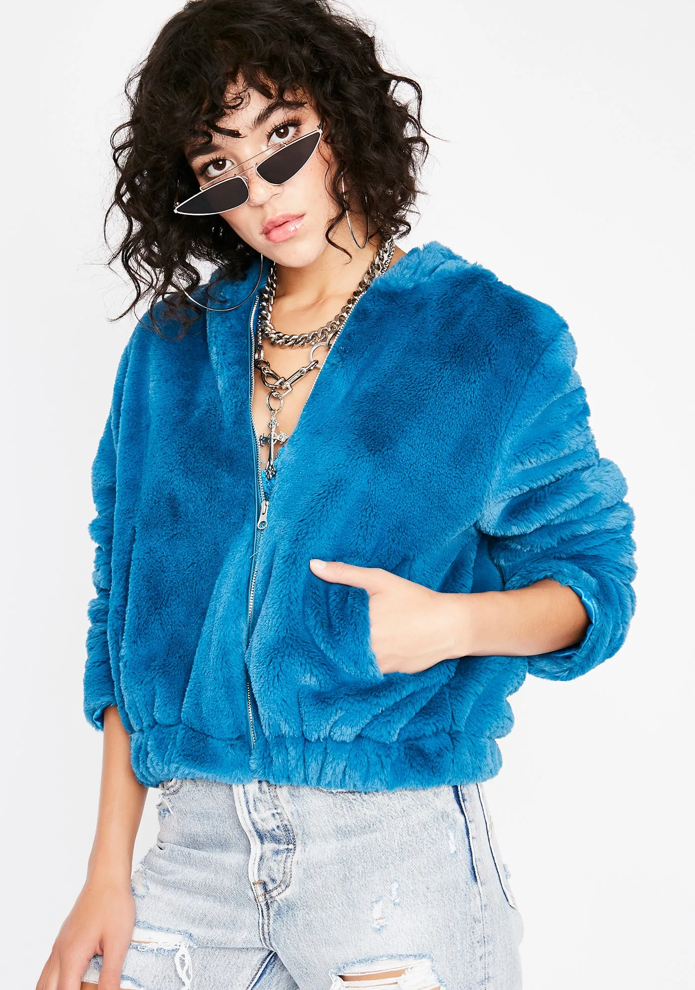 Peacock Cuddle Buddy Fuzzy Jacket-