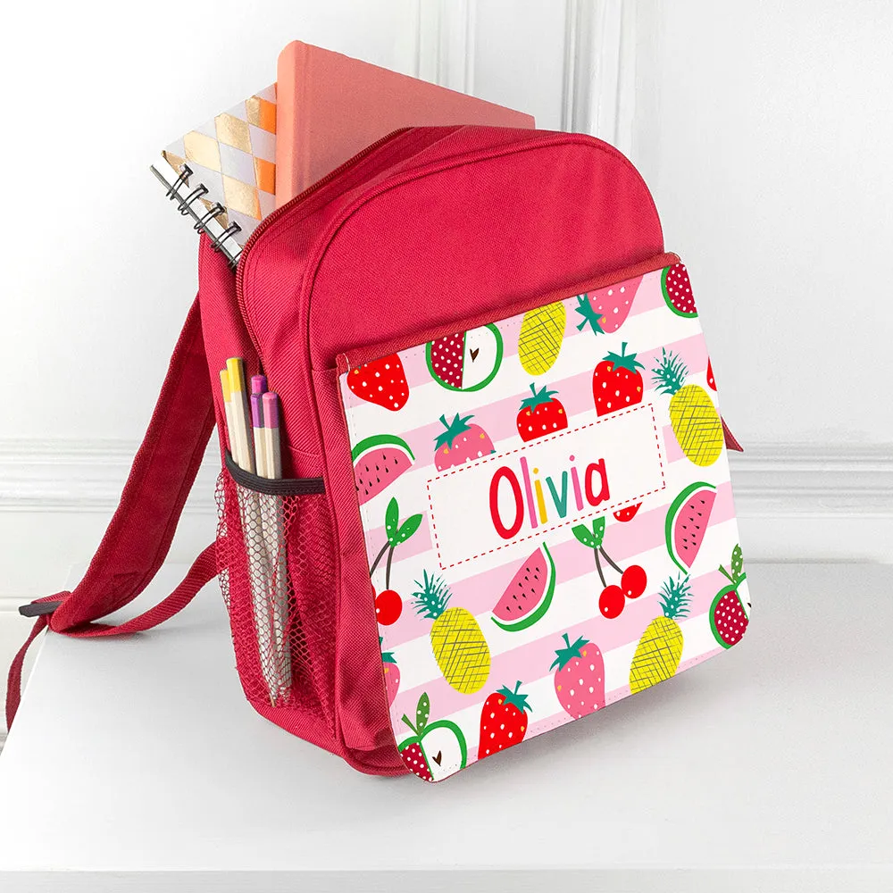 Personalised Fruit Patterned Rucksack