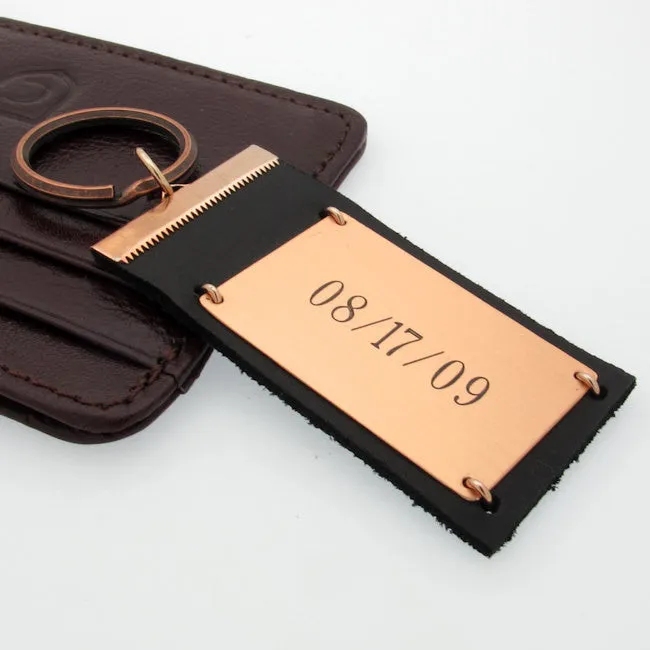 Engraved Leather Keychain