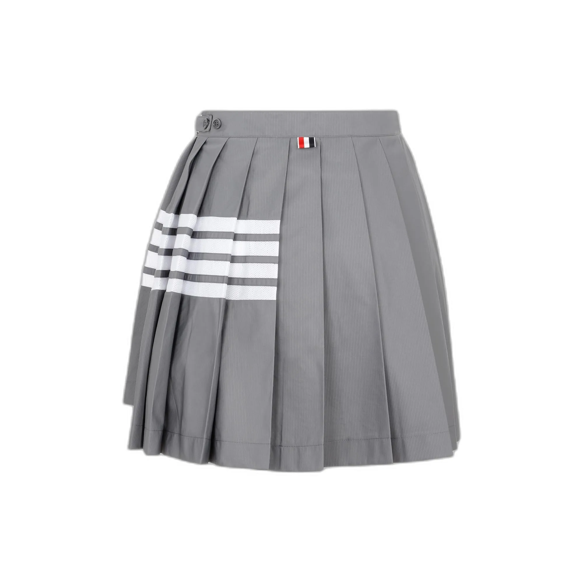 Logo Patch Pleated Mini Skirt