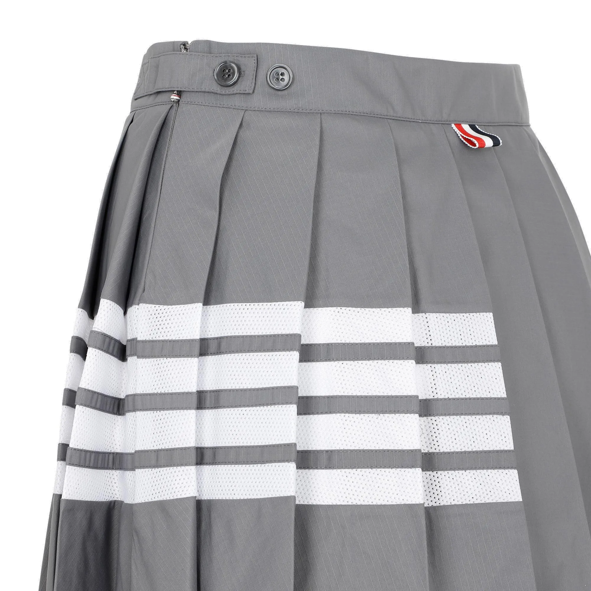 Logo Patch Pleated Mini Skirt