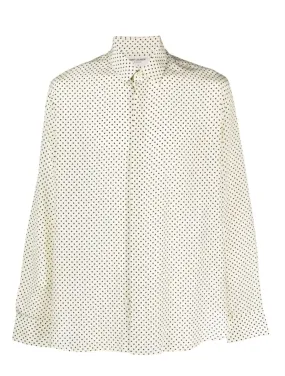 Silk Shirt with Polka Dot Print