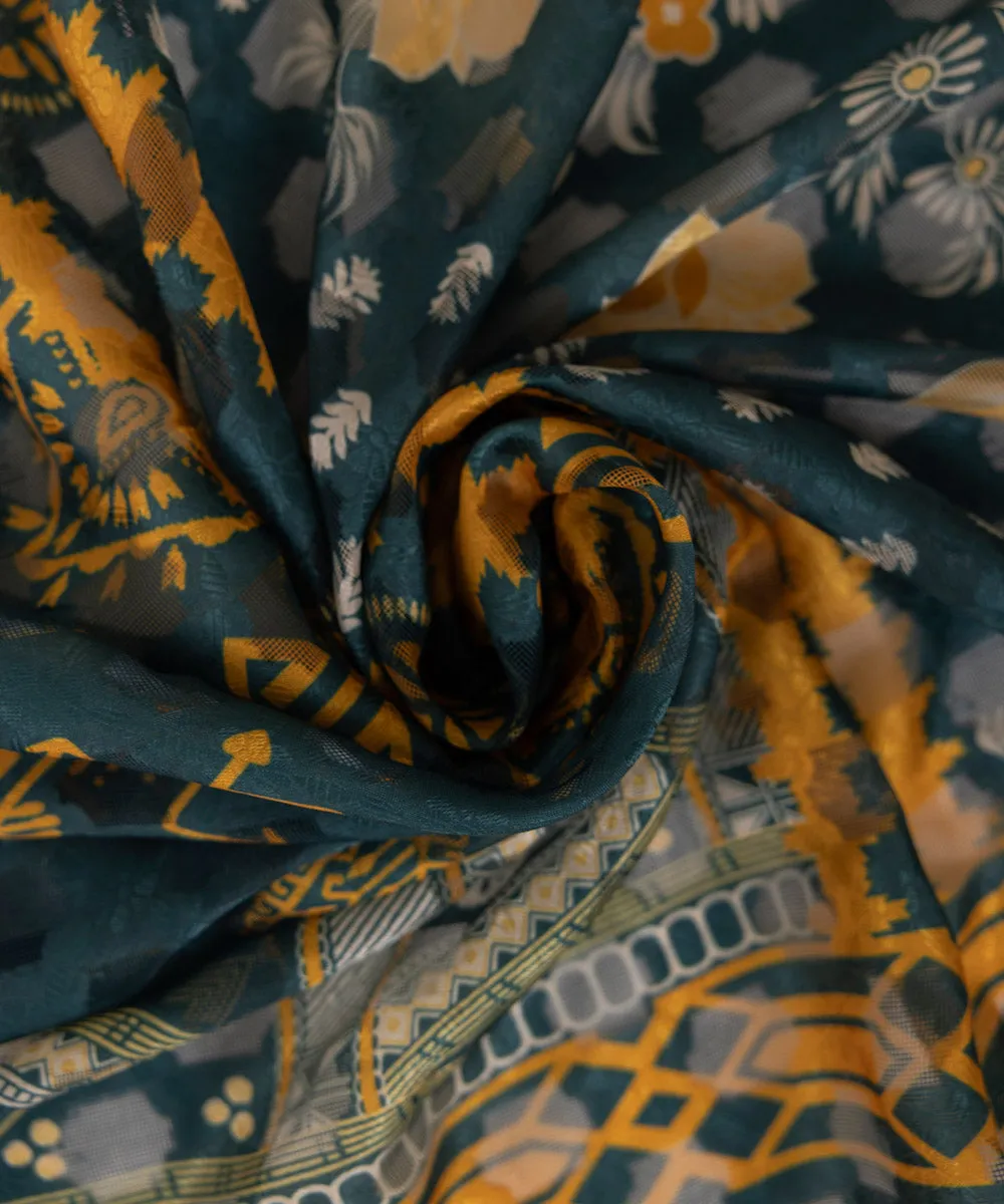 Vibrant Printed Jacquard Dupatta