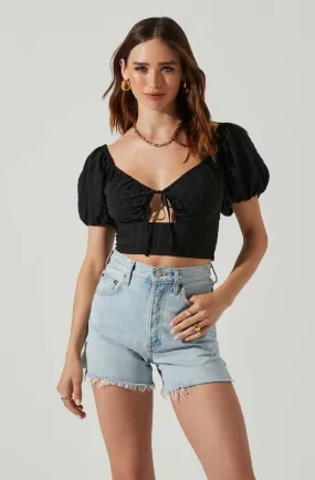 Puff Sleeve Crop Top Amadia