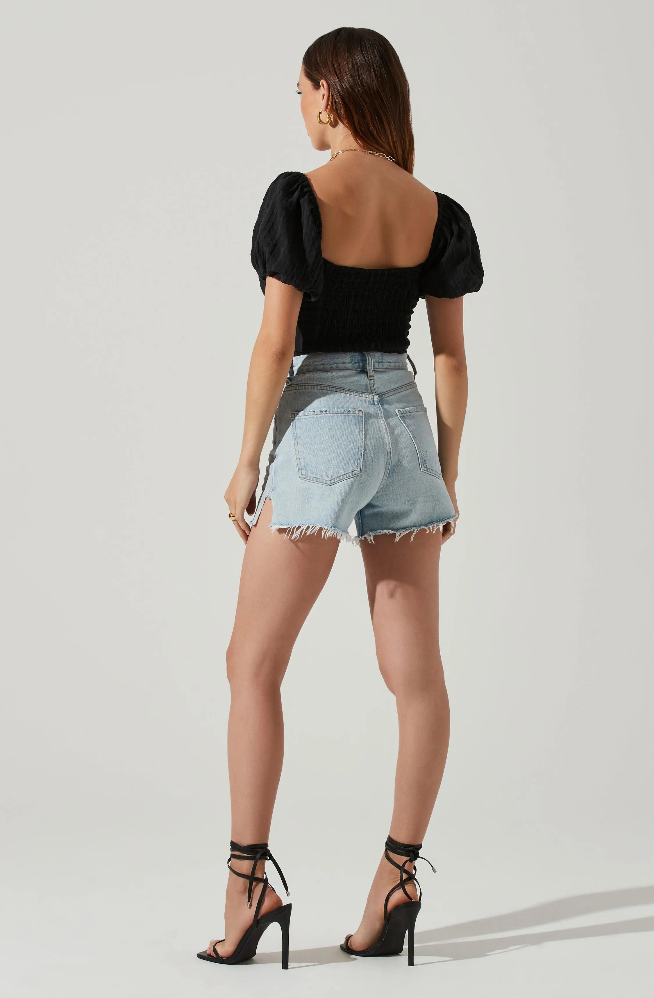 Puff Sleeve Crop Top Amadia