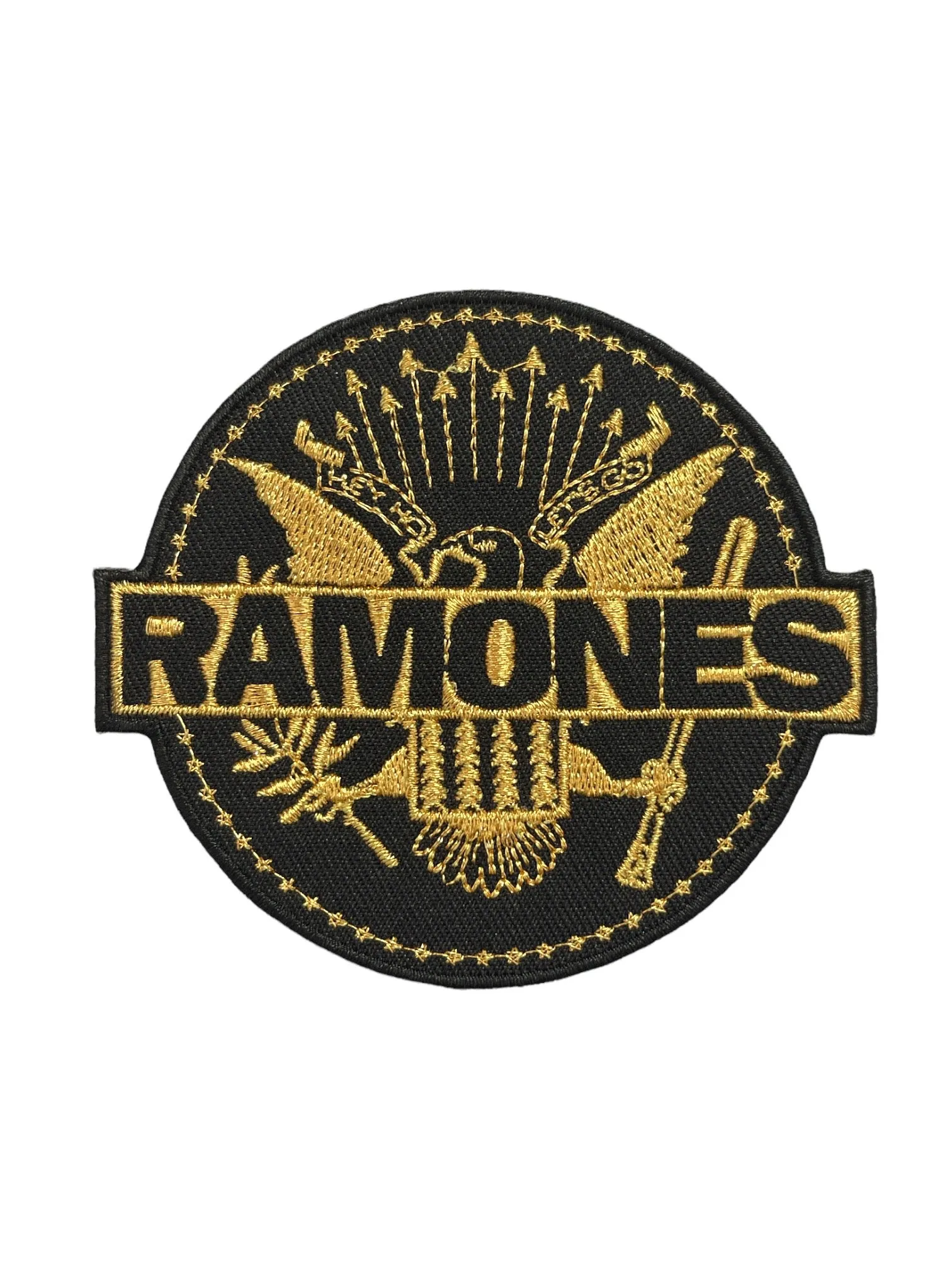 Brand New Official Woven Patch Featuring The Gold Seal for Ramones