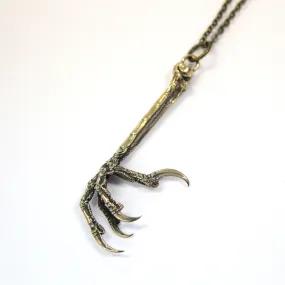 Bird Claw Pendant Necklace with Raven and Crow Details