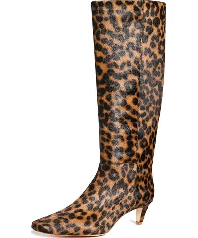 Reformation Remy Knee Boots Leopard Haircalf 6