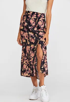 Retro Love Black Multi Midi Skirt by Free People