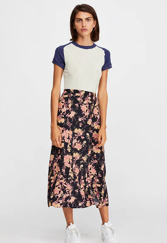 Retro Love Black Multi Midi Skirt by Free People