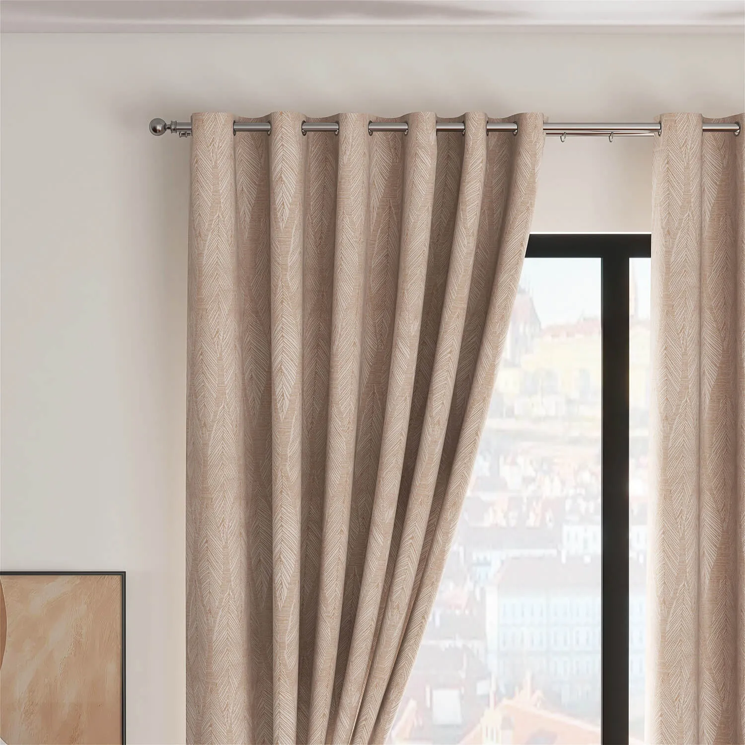 Sand Marseille Eyelet Curtains