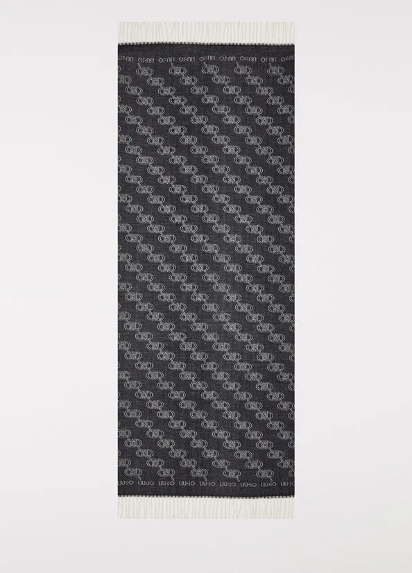 Liu Jo Women's Scarf with Black Jacquard Logo