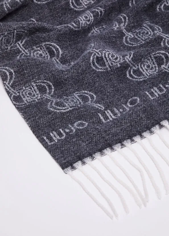 Liu Jo Women's Scarf with Black Jacquard Logo