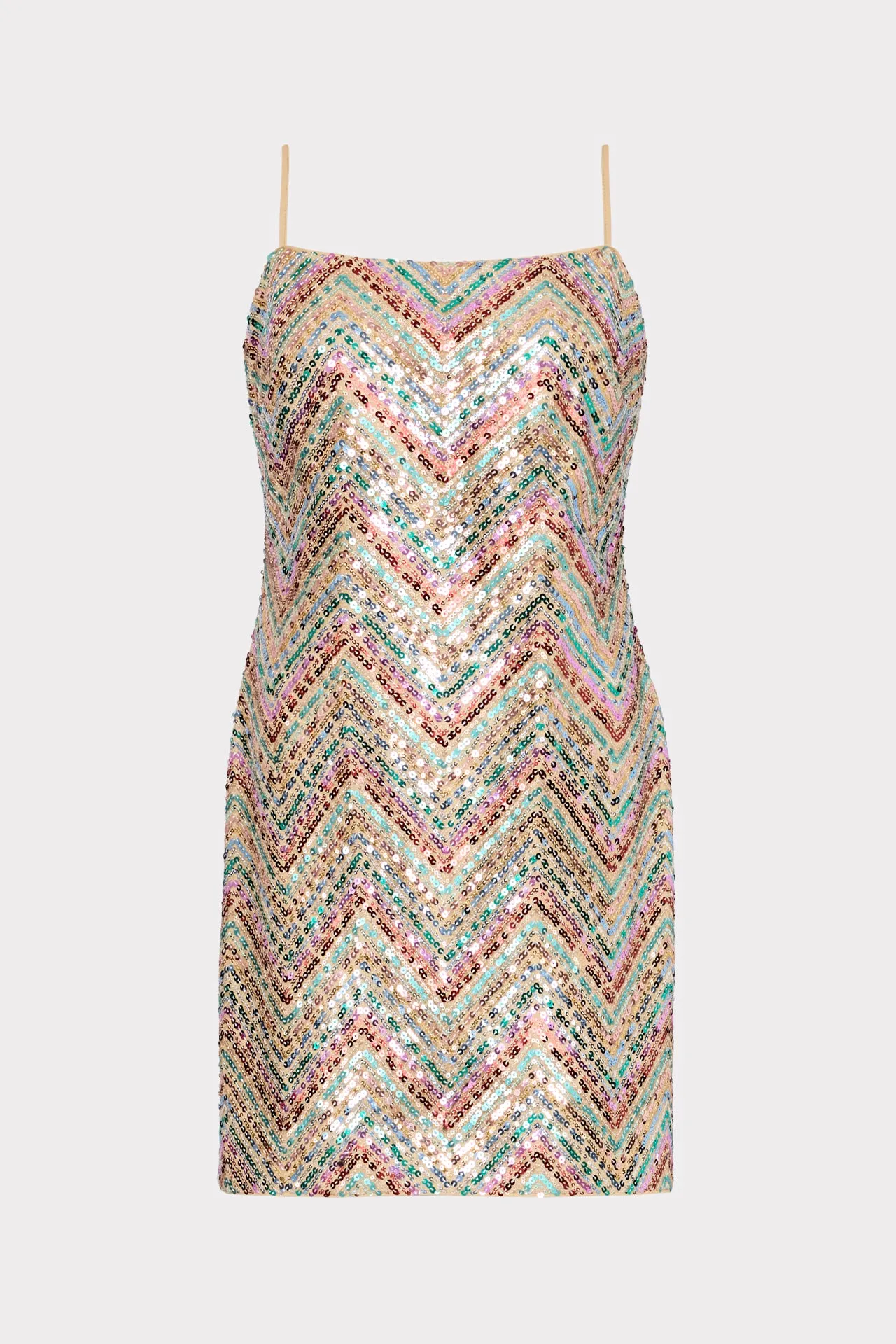 Chevron Sequin Mini Dress Colette