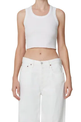 White Cropped Tank