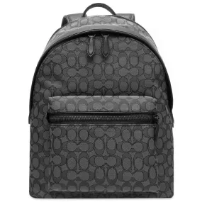 Signature Jacquard Backpack in Charcoal & Black