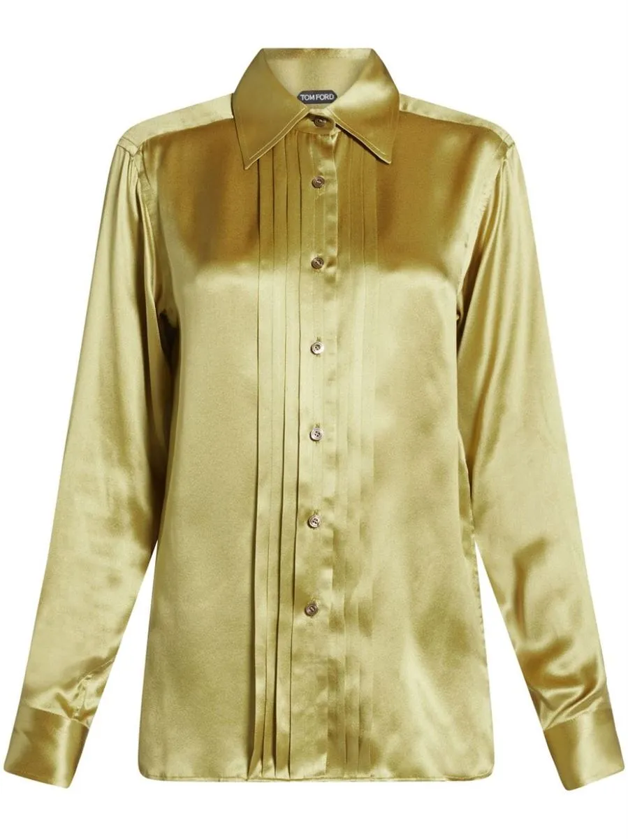 Silk Shirt with Pintuck Detail