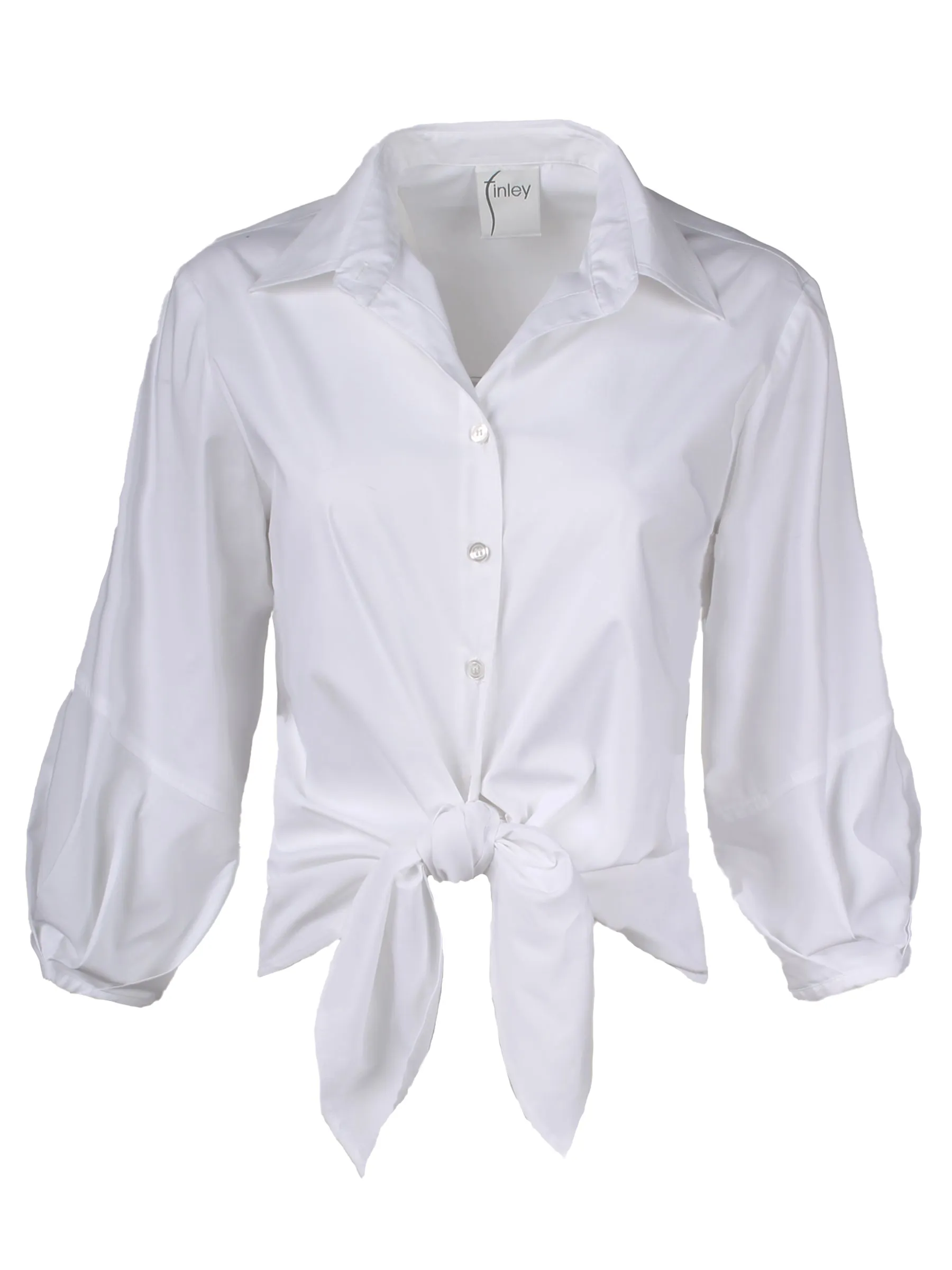 Silky Poplin Shirt with Tie Front named Emmy