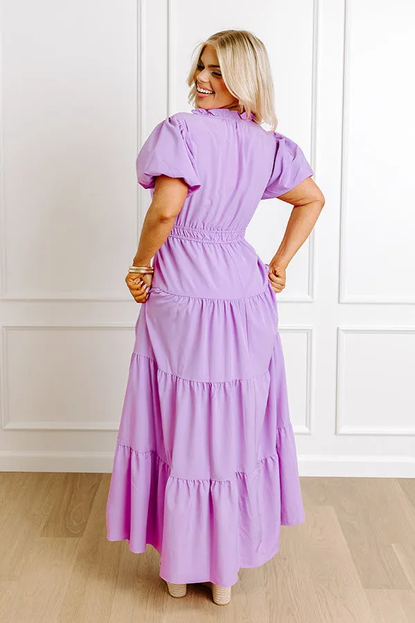 Simply Sweet Maxi Dress in Lavender Curves