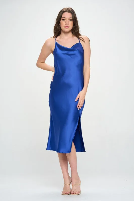 Satin Slip Dress Slit