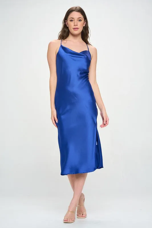 Satin Slip Dress Slit