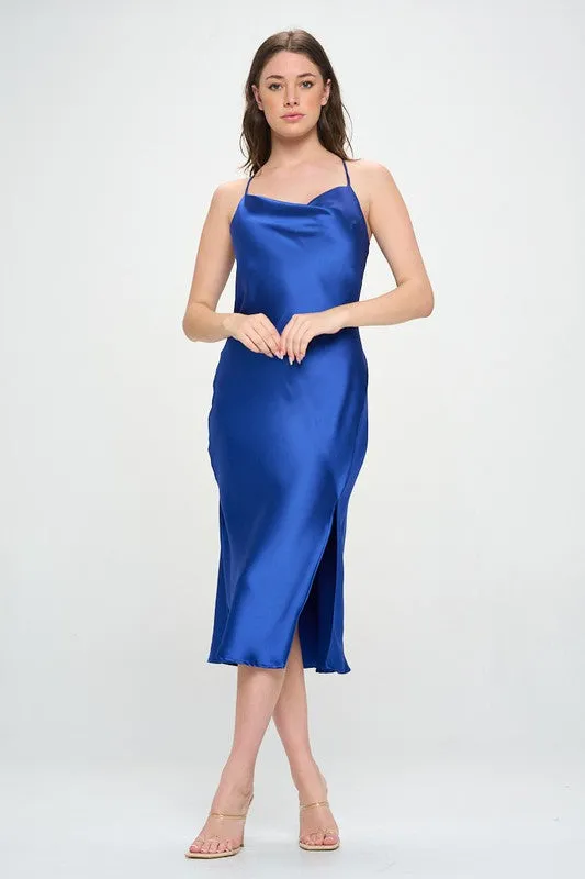 Satin Slip Dress Slit