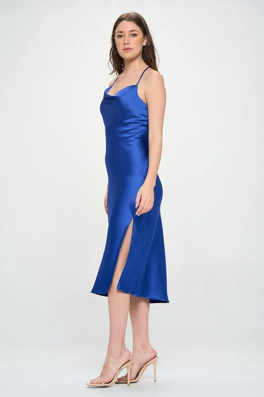 Satin Slip Dress Slit