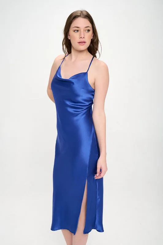 Satin Slip Dress Slit