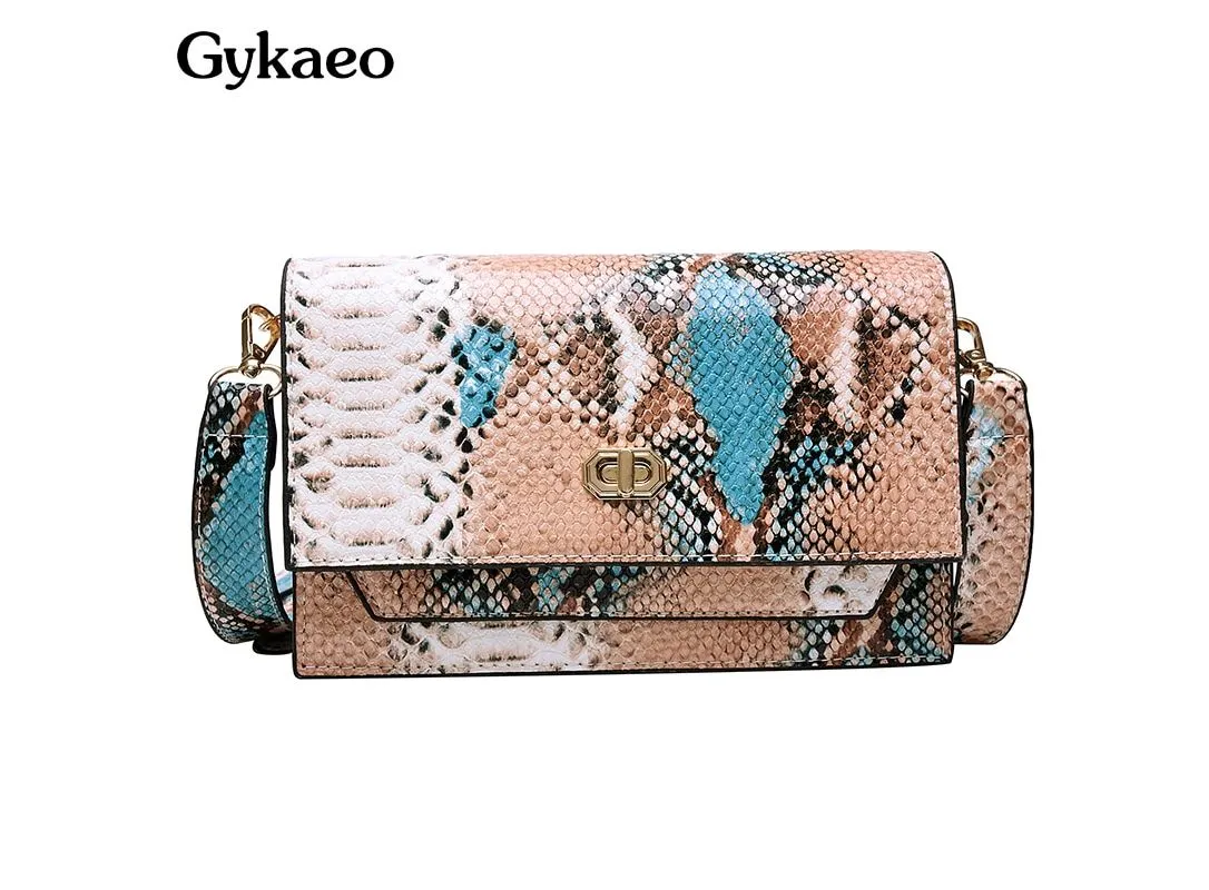 Snake Pattern Clutch Messenger Bag