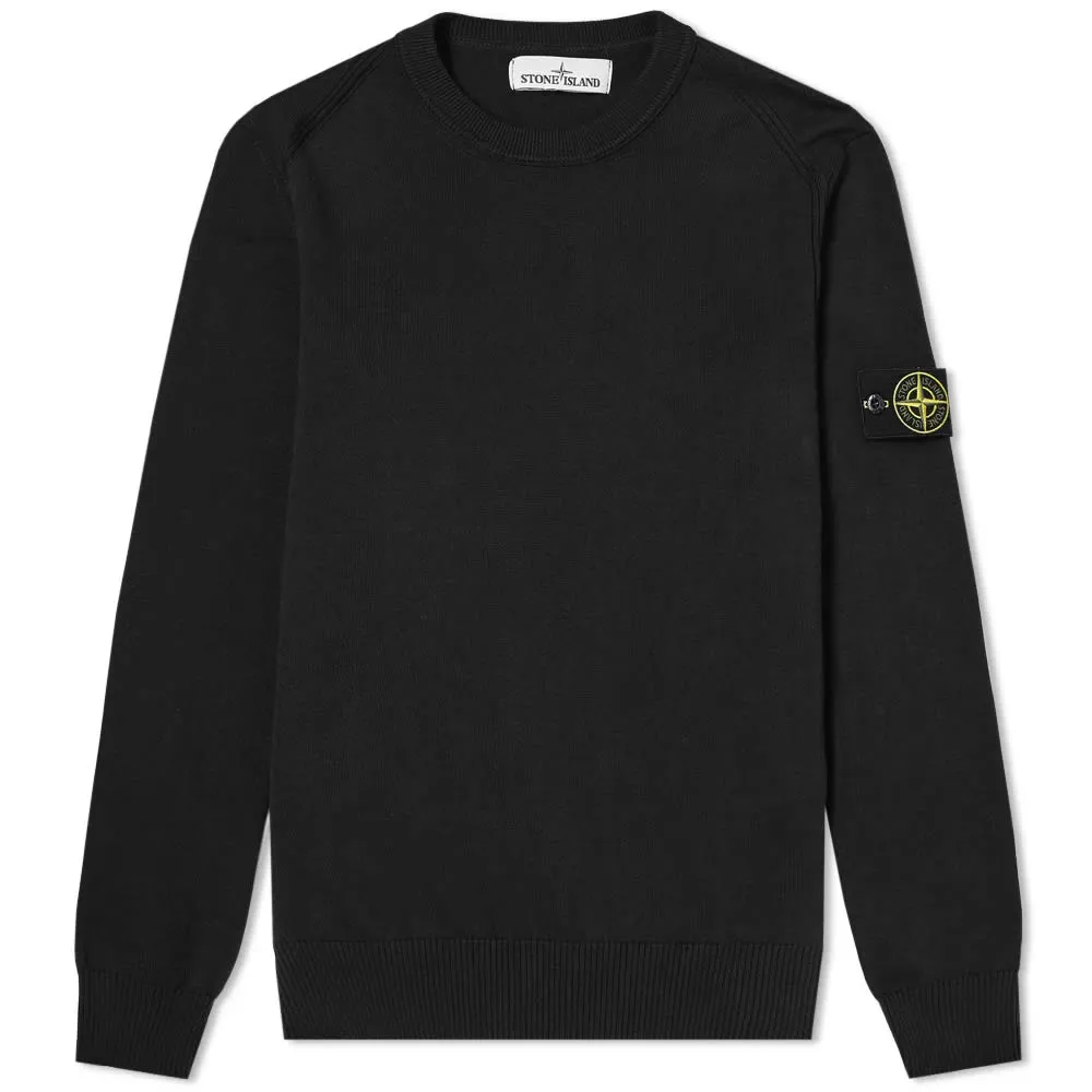 Soft Cotton Crew Knit in Black